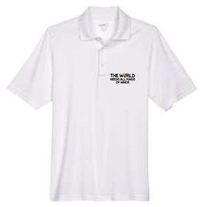 Autism Awareness The World Needs All Kinds Of Minds Men's Origin Performance Pique Polo