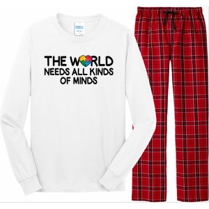 Autism Awareness The World Needs All Kinds Of Minds Long Sleeve Pajama Set