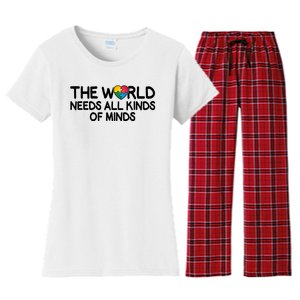 Autism Awareness The World Needs All Kinds Of Minds Women's Flannel Pajama Set