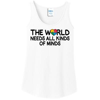 Autism Awareness The World Needs All Kinds Of Minds Ladies Essential Tank