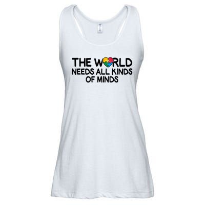 Autism Awareness The World Needs All Kinds Of Minds Ladies Essential Flowy Tank