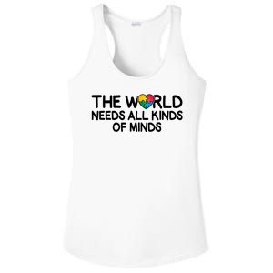 Autism Awareness The World Needs All Kinds Of Minds Ladies PosiCharge Competitor Racerback Tank