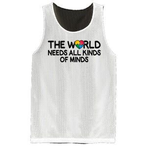 Autism Awareness The World Needs All Kinds Of Minds Mesh Reversible Basketball Jersey Tank