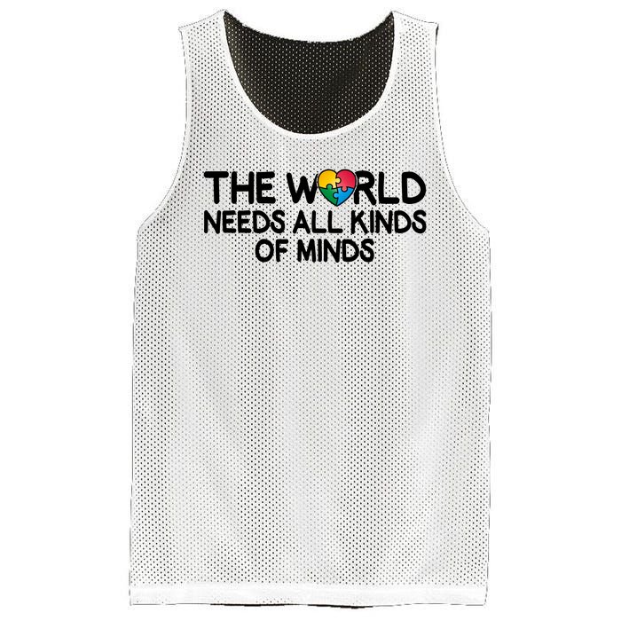 Autism Awareness The World Needs All Kinds Of Minds Mesh Reversible Basketball Jersey Tank