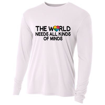 Autism Awareness The World Needs All Kinds Of Minds Cooling Performance Long Sleeve Crew