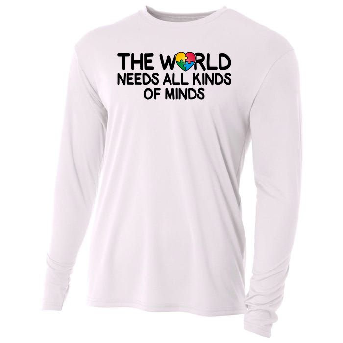 Autism Awareness The World Needs All Kinds Of Minds Cooling Performance Long Sleeve Crew