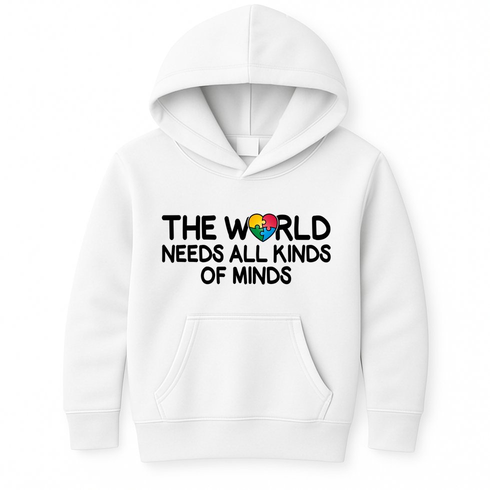 Autism Awareness The World Needs All Kinds Of Minds Kids Hoodie