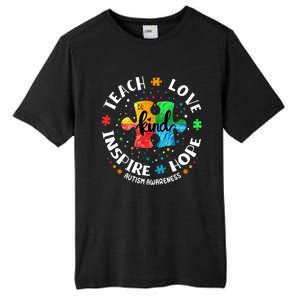 Autism Awareness Teacher Teach Hope Love Inspire Tall Fusion ChromaSoft Performance T-Shirt