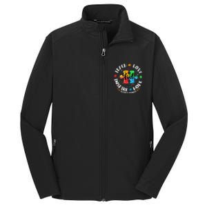 Autism Awareness Teacher Teach Hope Love Inspire Core Soft Shell Jacket