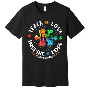 Autism Awareness Teacher Teach Hope Love Inspire Premium T-Shirt