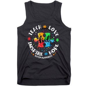 Autism Awareness Teacher Teach Hope Love Inspire Tank Top