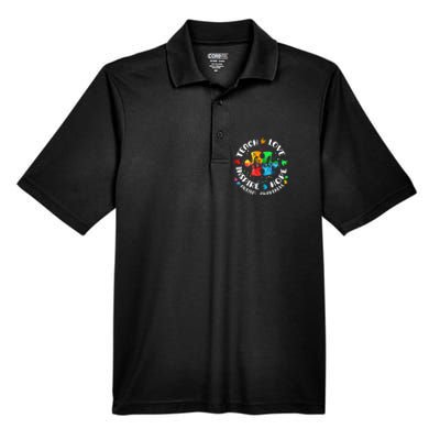 Autism Awareness Teach Hope Love Inspire Teacher Men's Origin Performance Pique Polo