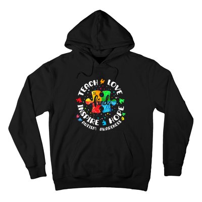 Autism Awareness Teach Hope Love Inspire Teacher Hoodie