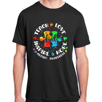 Autism Awareness Teach Hope Love Inspire Teacher Adult ChromaSoft Performance T-Shirt