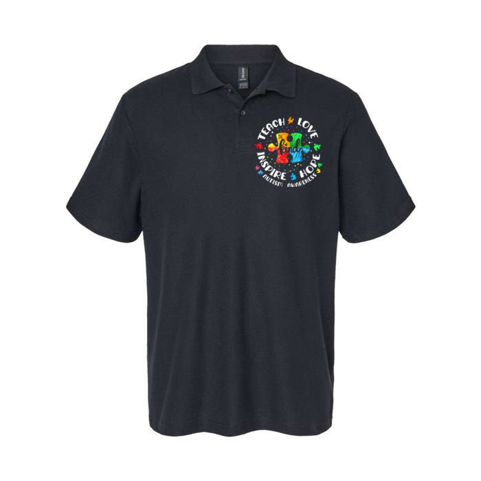 Autism Awareness Teach Hope Love Inspire Teacher Softstyle Adult Sport Polo