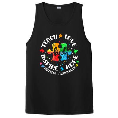 Autism Awareness Teach Hope Love Inspire Teacher PosiCharge Competitor Tank