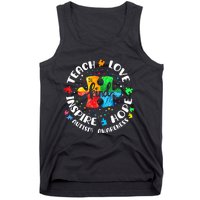 Autism Awareness Teach Hope Love Inspire Teacher Tank Top