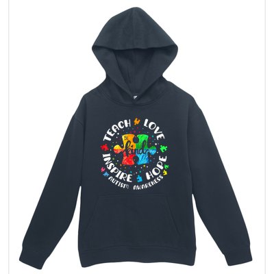 Autism Awareness Teach Hope Love Inspire Teacher Urban Pullover Hoodie