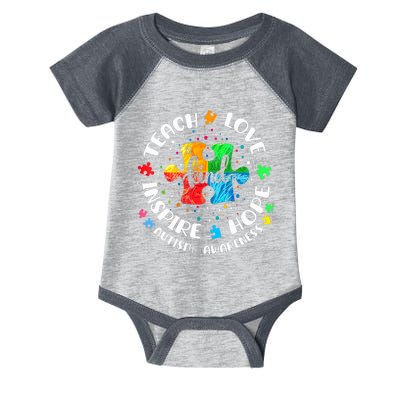 Autism Awareness Teach Hope Love Inspire Teacher Infant Baby Jersey Bodysuit