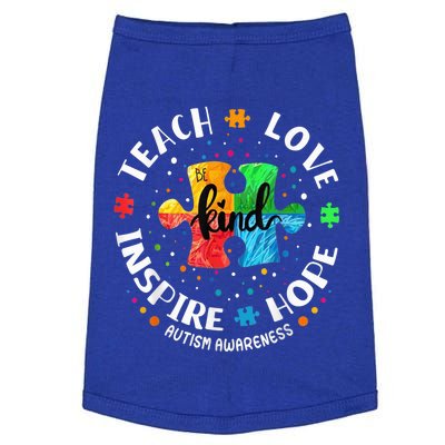 Autism Awareness Teacher Shirt Teach Hope Love Inspire Doggie Tank