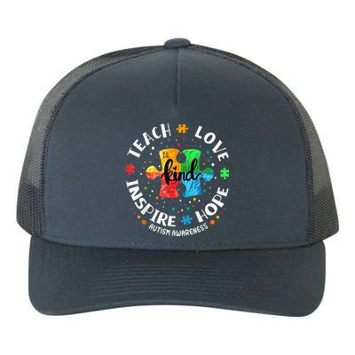 Autism Awareness Teacher Shirt Teach Hope Love Inspire Yupoong Adult 5-Panel Trucker Hat