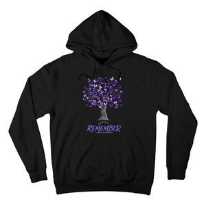 Alzheimer Awareness Tee For Women Purple Butterfly Hoodie