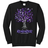 Alzheimer Awareness Tee For Women Purple Butterfly Sweatshirt