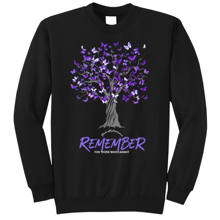 Alzheimer Awareness Tee For Women Purple Butterfly Sweatshirt