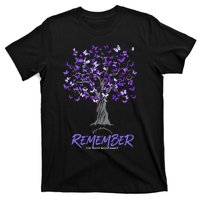 Alzheimer Awareness Tee For Women Purple Butterfly T-Shirt