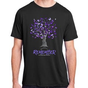 Alzheimer Awareness Tee For Women Purple Butterfly Adult ChromaSoft Performance T-Shirt