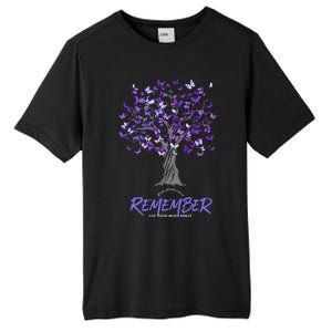 Alzheimer Awareness Tee For Women Purple Butterfly Tall Fusion ChromaSoft Performance T-Shirt