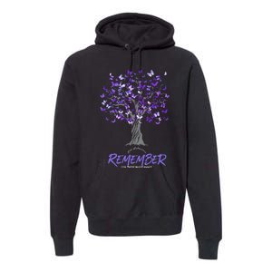 Alzheimer Awareness Tee For Women Purple Butterfly Premium Hoodie