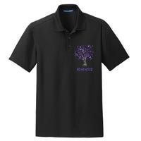 Alzheimer Awareness Tee For Women Purple Butterfly Dry Zone Grid Polo