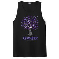 Alzheimer Awareness Tee For Women Purple Butterfly PosiCharge Competitor Tank