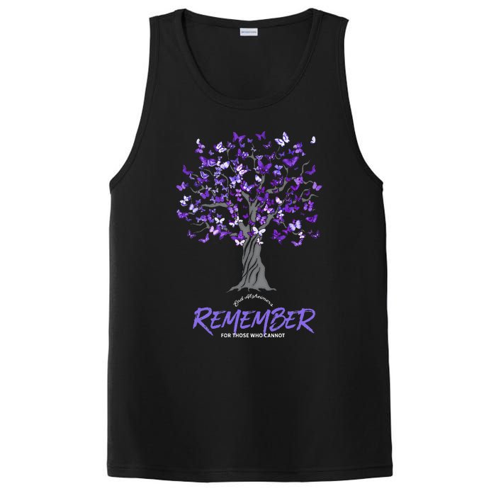 Alzheimer Awareness Tee For Women Purple Butterfly PosiCharge Competitor Tank