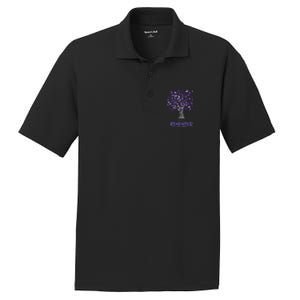 Alzheimer Awareness Tee For Women Purple Butterfly PosiCharge RacerMesh Polo