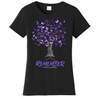 Alzheimer Awareness Tee For Women Purple Butterfly Women's T-Shirt