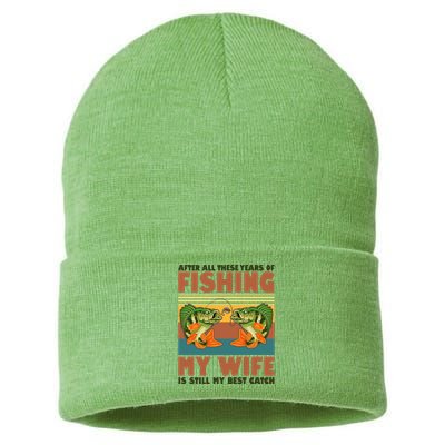 After All These Years Of Fishing My Wife Is Still My Best Catch Matching Couple Sustainable Knit Beanie