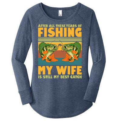 After All These Years Of Fishing My Wife Is Still My Best Catch Matching Couple Women's Perfect Tri Tunic Long Sleeve Shirt