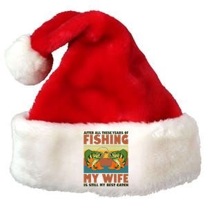 After All These Years Of Fishing My Wife Is Still My Best Catch Matching Couple Premium Christmas Santa Hat