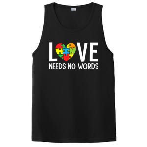 Autism Awareness Teacher Love Needs No Word Special Ed PosiCharge Competitor Tank