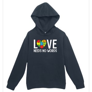 Autism Awareness Teacher Love Needs No Word Special Ed Urban Pullover Hoodie