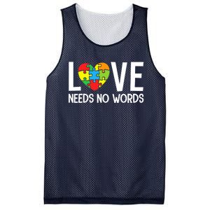 Autism Awareness Teacher Love Needs No Word Special Ed Mesh Reversible Basketball Jersey Tank