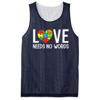 Autism Awareness Teacher Love Needs No Word Special Ed Mesh Reversible Basketball Jersey Tank