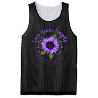 Alzheimer Awareness Tee For Women Purple Sunflower Mesh Reversible Basketball Jersey Tank