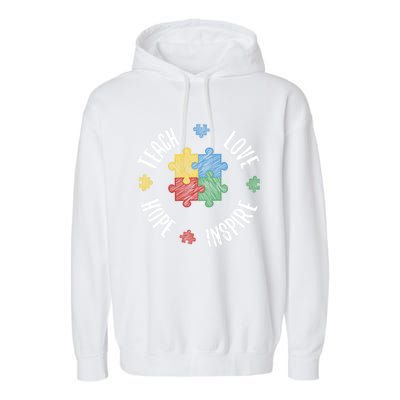 Autism Awareness Teacher Gift Garment-Dyed Fleece Hoodie