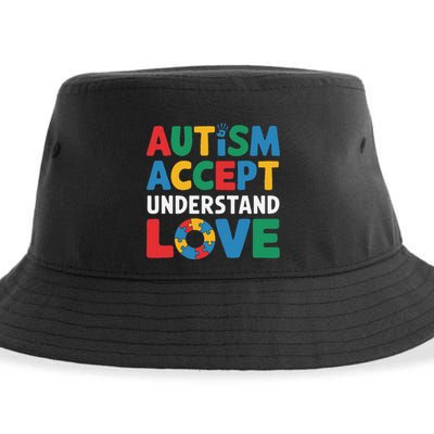 Autism Awareness Teacher Autism Accept Understand Love Sustainable Bucket Hat
