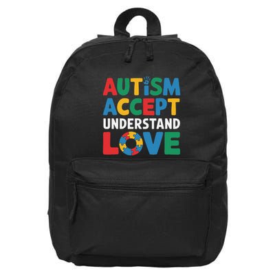 Autism Awareness Teacher Autism Accept Understand Love 16 in Basic Backpack
