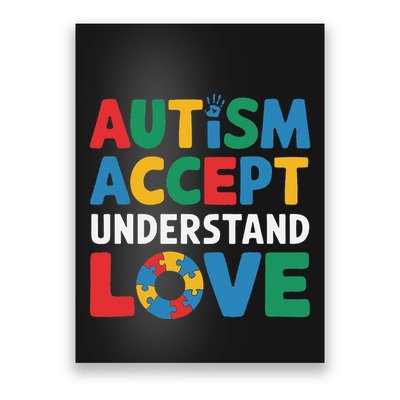Autism Awareness Teacher Autism Accept Understand Love Poster