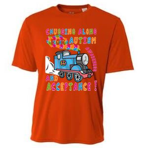 Advocate Acceptance Train Puzzle Cool Autism Awareness Gift Cooling Performance Crew T-Shirt